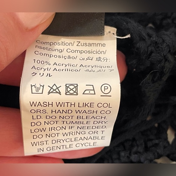 SHEIN Women’s  Black Crochet Fringe 60's Hippie Clothes Top Size S‎ - Picture 6 of 7